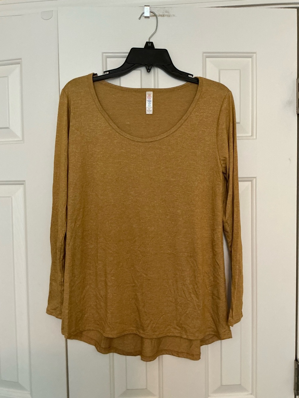 Lukaroe Small Heathered Mustard Yellow Long Sleeve Tunic Top